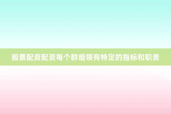 股票配资配资每个群组领有特定的指标和职责